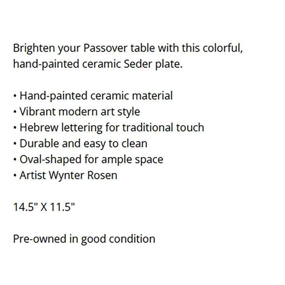 Judaica Kingdom Emanuel Chagall Style Twelve Tribes Handpainted Shabbat Tray - Picture 9 of 9